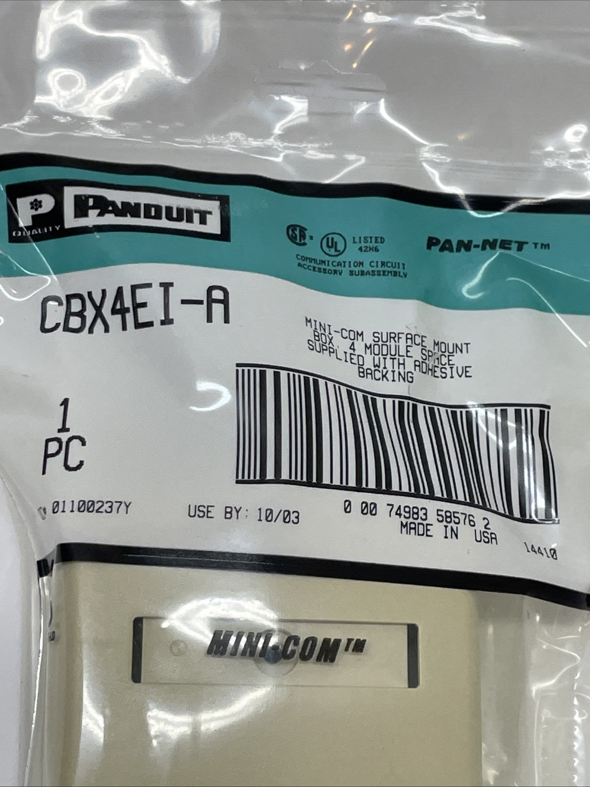 BRAND NEW Panduit CBX4EI-AY Mini-Com 4-Port Surface Mount Box