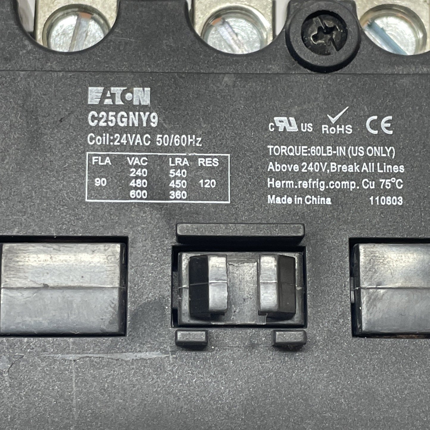 Eaton C25GNY9 3-Pole Definite Purpose Contactor 120A