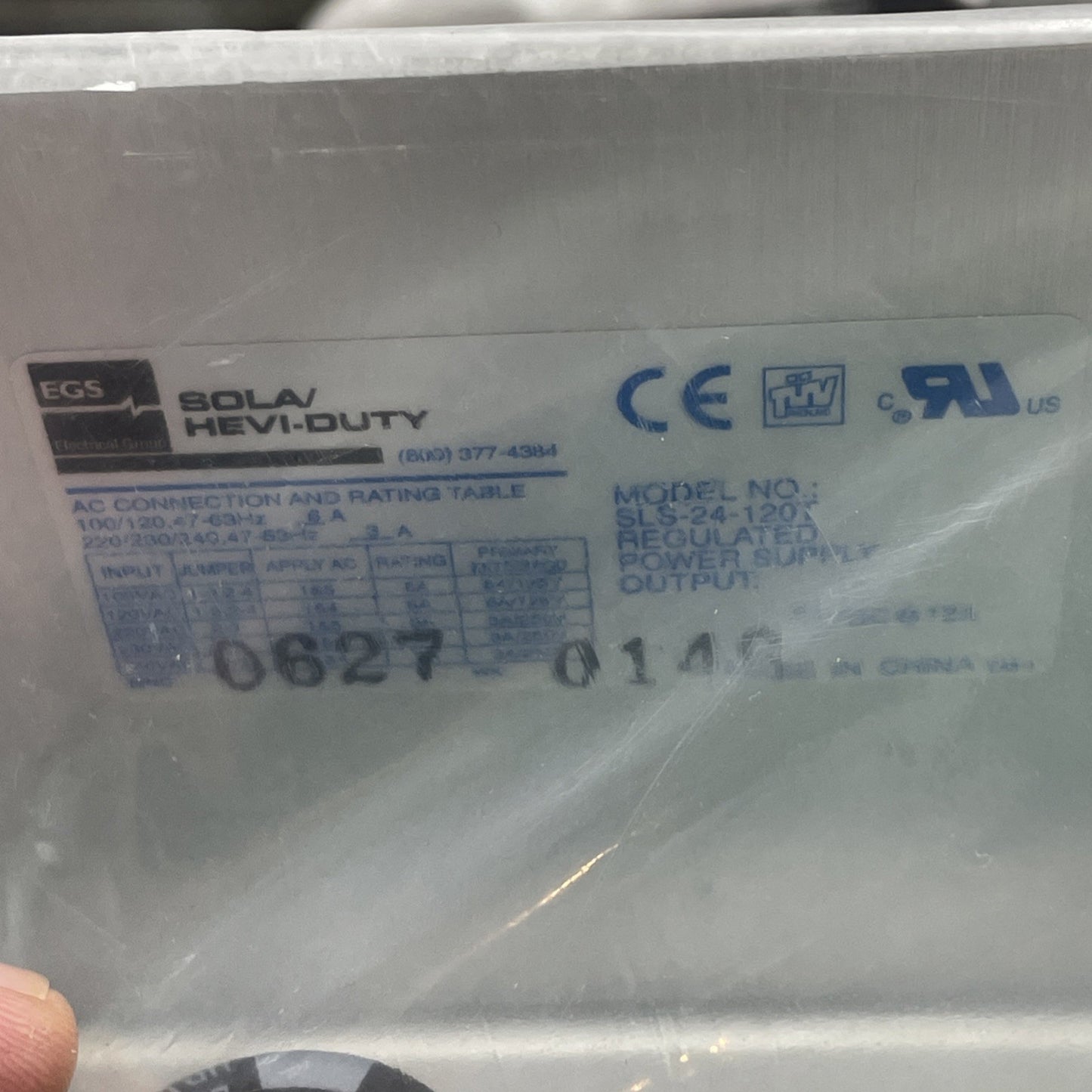 Sola HD SLS-24-120T Linear Power Supply 24VDC 12A 288W Silver Line Series