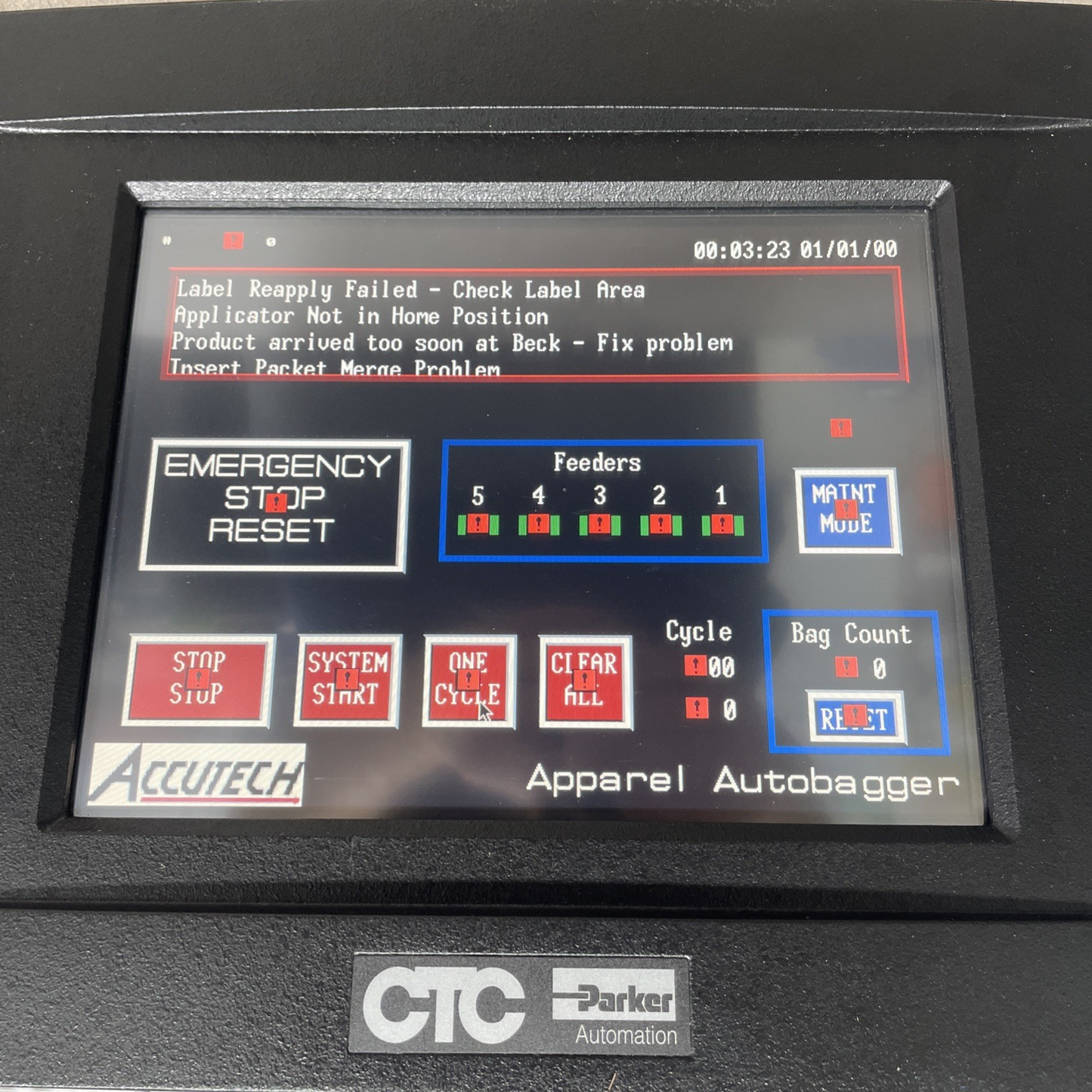 Parker CTC PS10-2H2-DD1-AD3 10.4″ Color TFT Touchscreen HMI 24 VDC *TESTED*