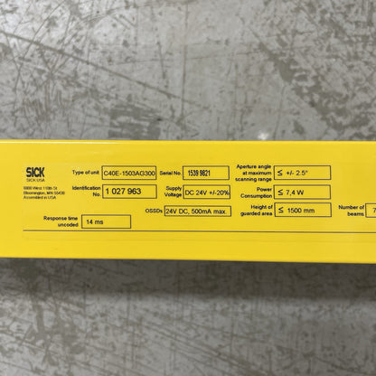 SICK C40E-1503AG300 Safety Light Curtain Receiver C4000 Basic Plus 1500mm
