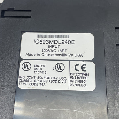 (LOT OF 2) GE Fanuc IC693MDL240E Input 120 VAC 16 Point Module
