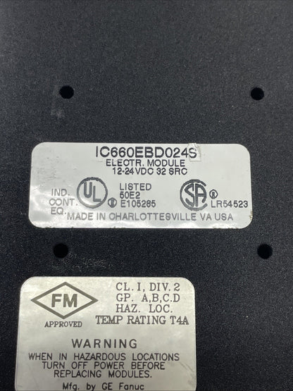 GE Fanuc IC660BBD024 I/O Block Assembly 32-Circuit 12-24 VDC (EBD024S + TBD024M)