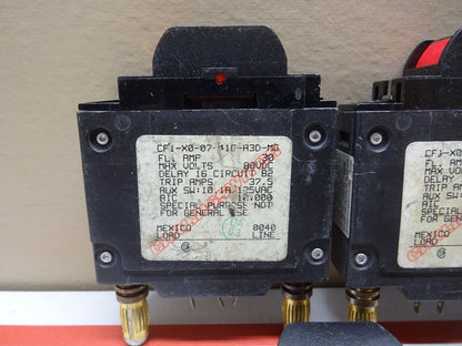 CARLING SWITCH CF1-X0-07-416-A3D-MG / 30A CIRCUIT BREAKER 30AMP 80VDC / LOT OF 5