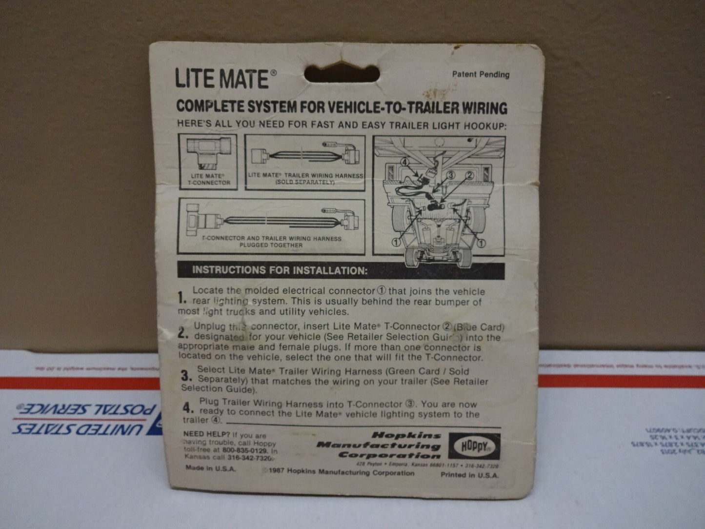 87-88 FULL SIZE BRONCO HOPPY 23045 / PLUG-IN TRAILER LIGHT T-CONNECTOR / NOS