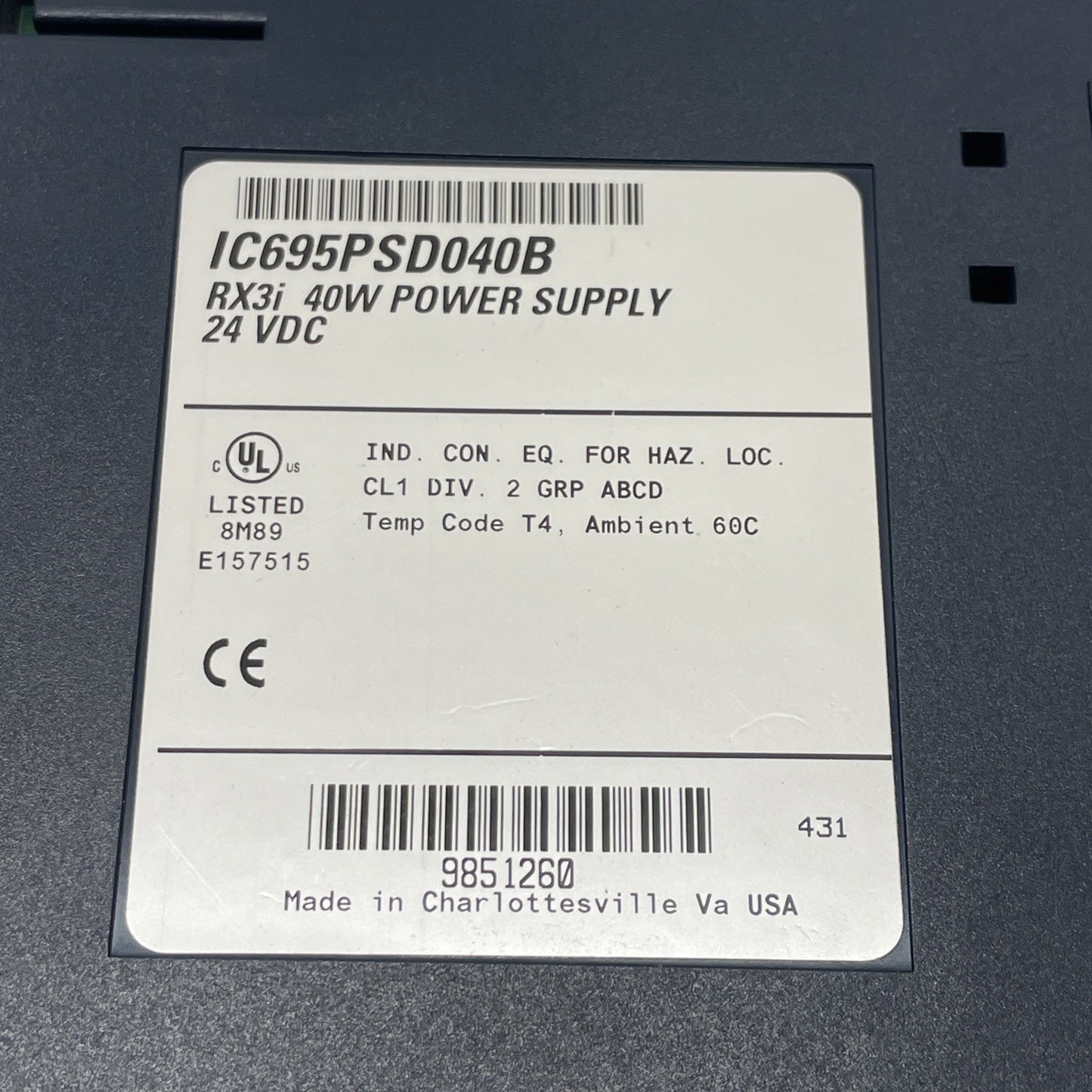 IC695PSD040B 40 W DC Power Supply Module (RX3i / PACSystems)