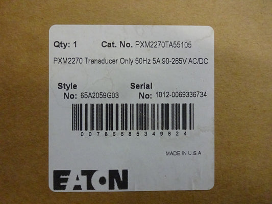 EATON PXM2270TA55105 PXM2270 TRANSDUCER 65A2059G03 / 5A 90-265V AC/DC 50HZ NEW