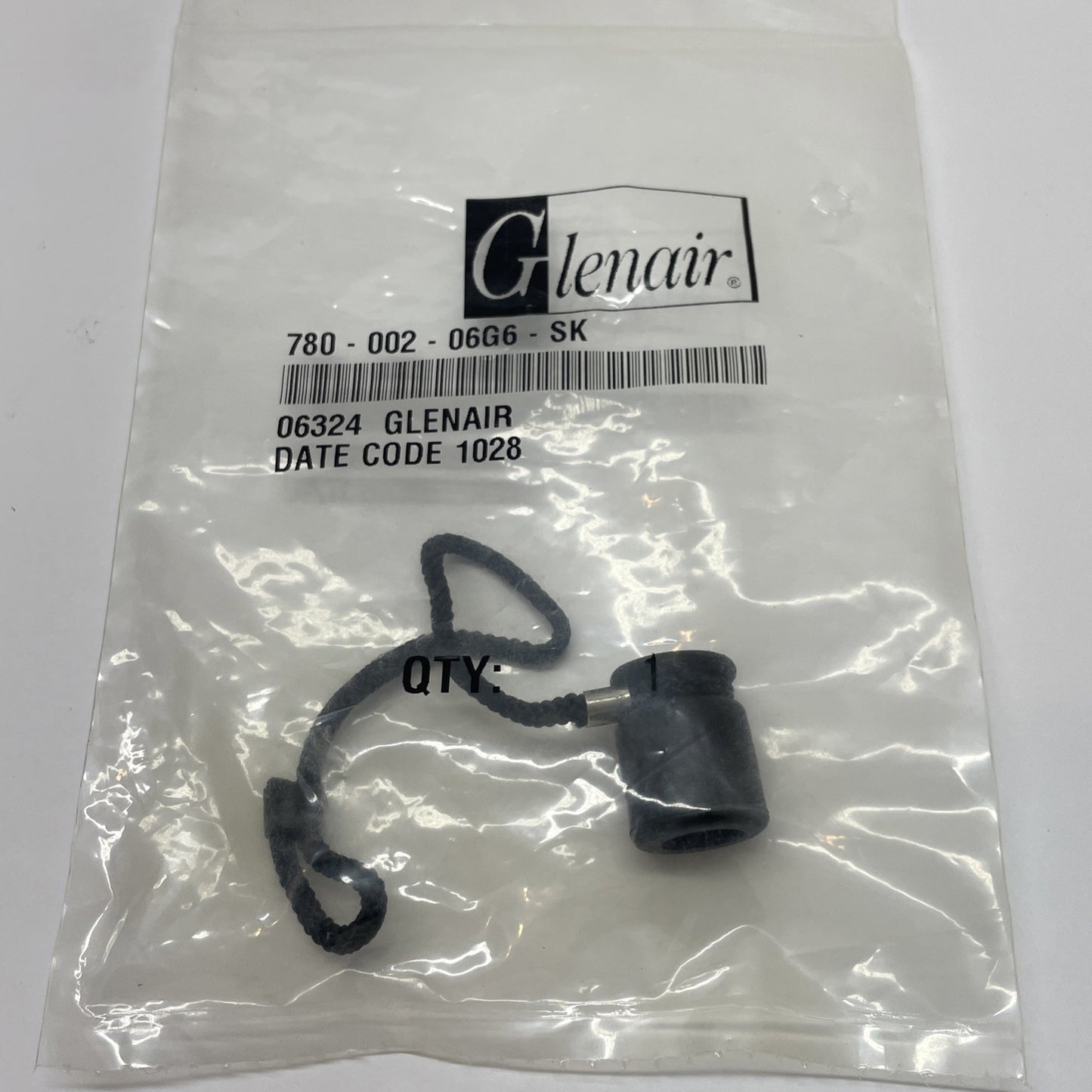 Glenair 780-002-06G6-SK Rubber Protective Cover for Mil-Spec Circular Connectors