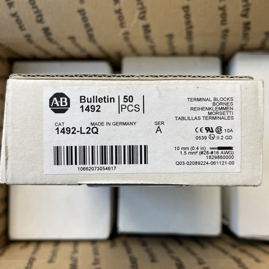 Allen-Bradley 1492-L2Q Gray Port Terminal Block 1.5mm 28-16 AWG Box of 50 (NEW)