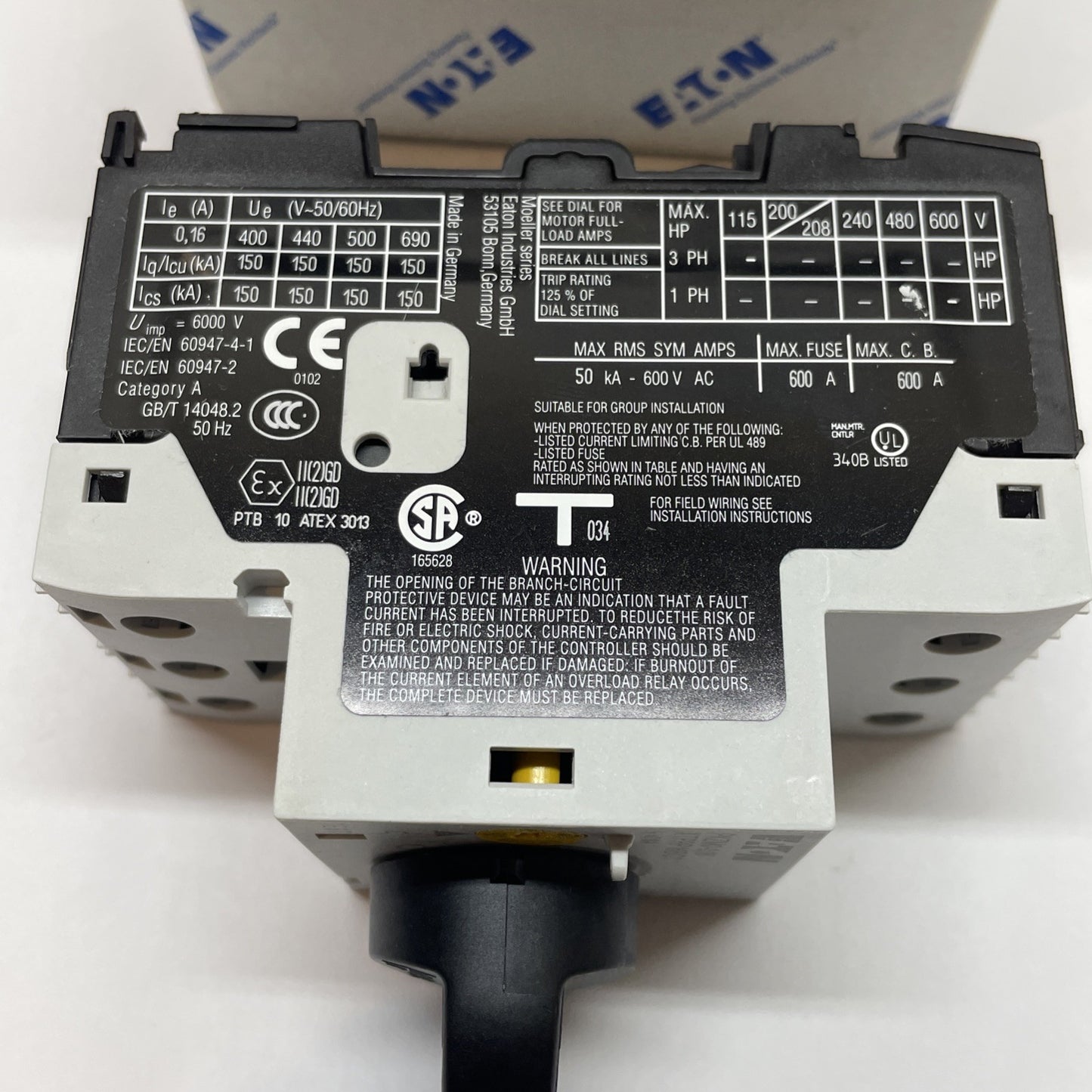 Eaton PKZM0-0,16/AK Motor Protective Circuit Breaker 0.16A 3P XTPRP16BC1