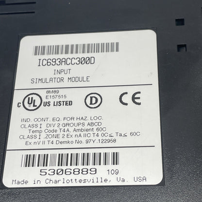 GE Fanuc IC693ACC300D Series 90-30 Input Simulator Module (16-point ACC300D)