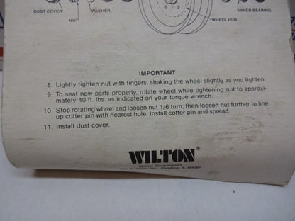 WILTON 280457 / RECREATIONAL TRAILER BEARING KIT / NEW
