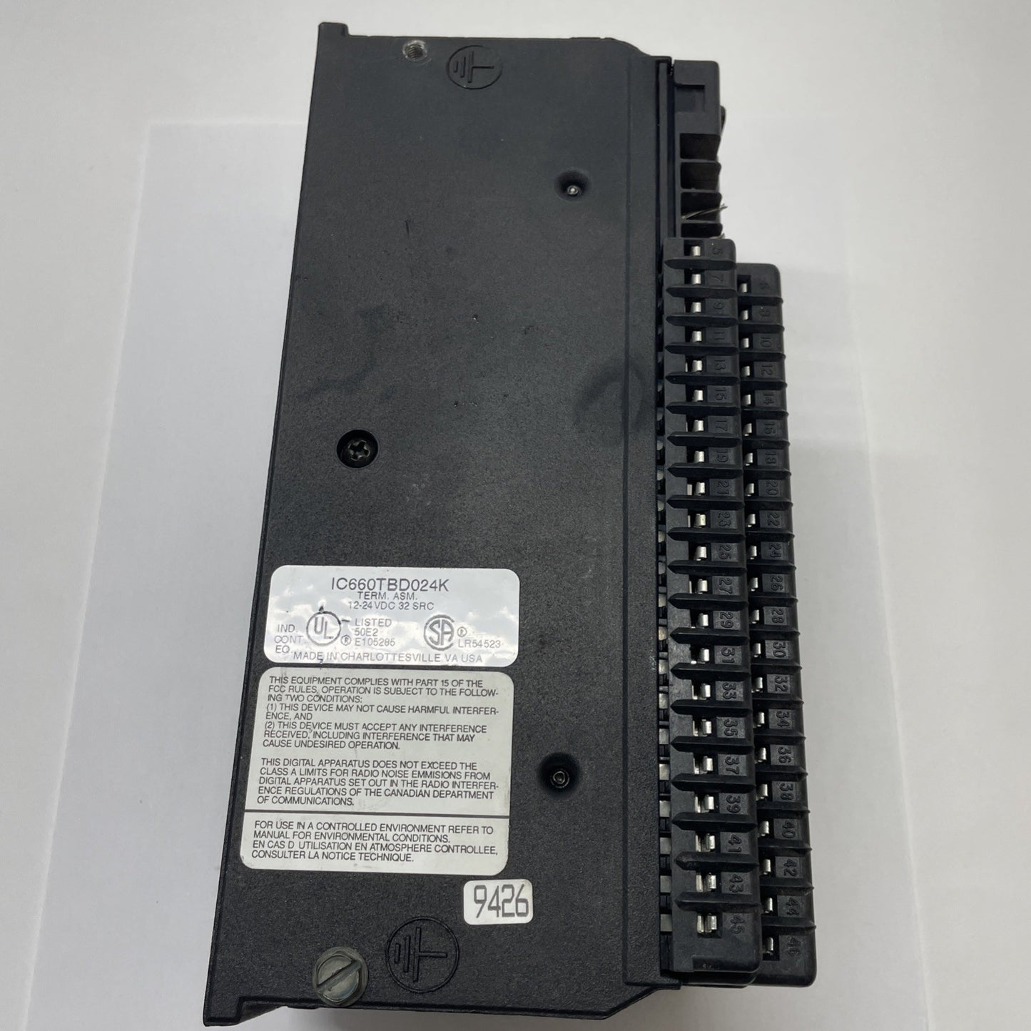 GE Fanuc IC660BBD024 I/O Block Assembly 32-Circuit 12-24 VDC (EBD024K + TBD024K)