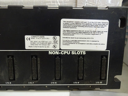 GE FANUC IC693CPU323 / IC693CPU323S 10 SLOT BASE WITH CPU