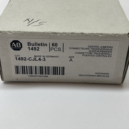 Lot of 59 Allen Bradley 1492-CJL4-3 Screwless 3-Pole Plug-In Center Jumpers 4mm
