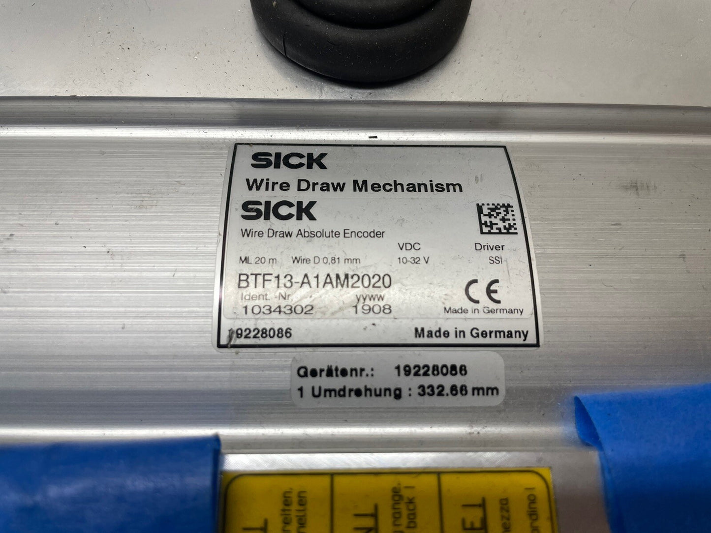 Sick BTF13-A1AM2020 Wire Draw Absolute Encoder ATM60-A1A0-K20 DC 10-32V 0,05 mm