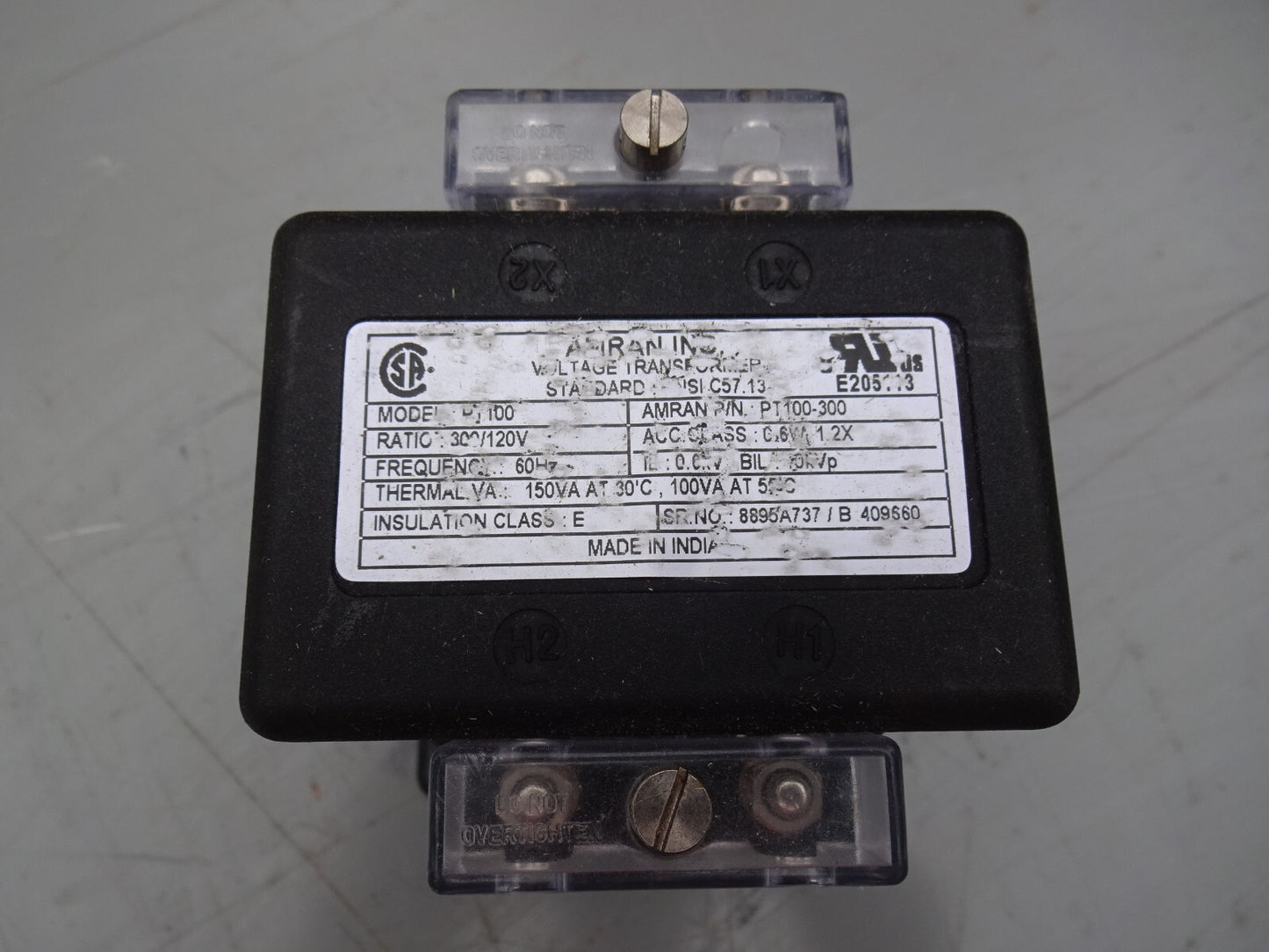 AMRAN PT100-300 / PT100 VOLTAGE TRANSFORMER / RATIO 300/120V  150VA