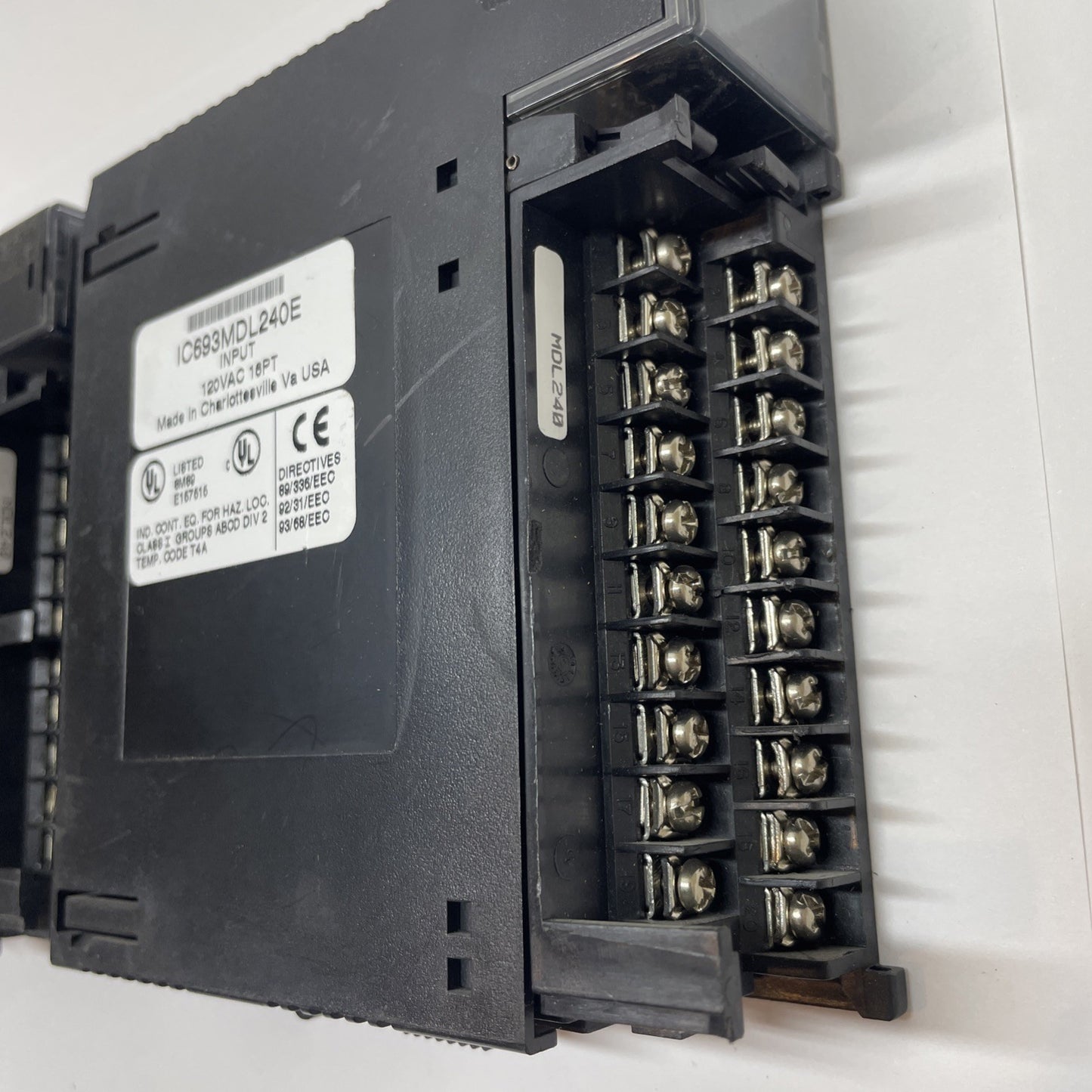(LOT OF 2) GE Fanuc IC693MDL240E 16-Point 120 VAC Discrete Input Module