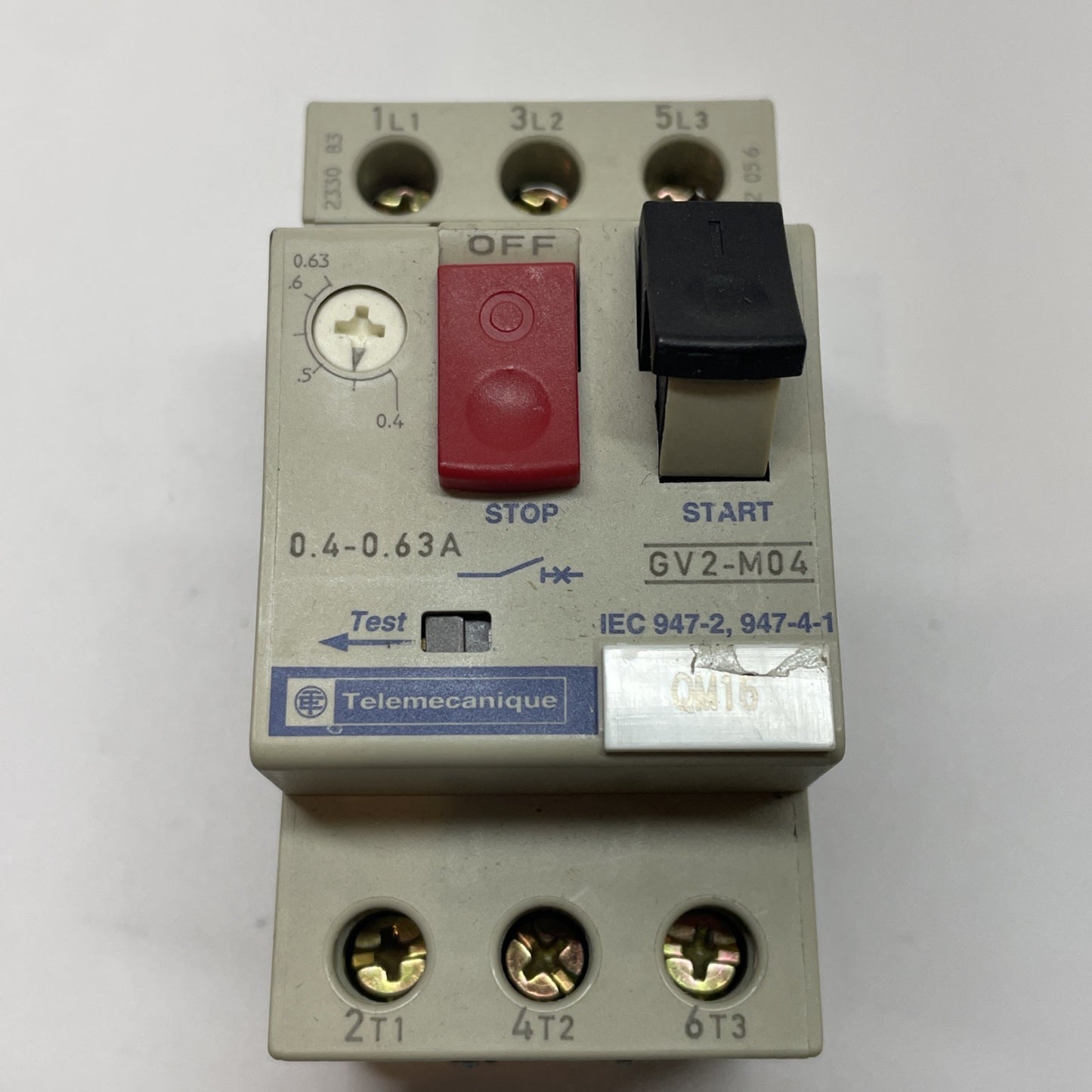 Telemecanique GV2-M04 Manual Motor Overload Relay 0.4-0.63 Amp