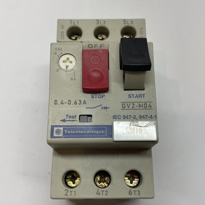 Telemecanique GV2-M04 Manual Motor Overload Relay 0.4-0.63 Amp