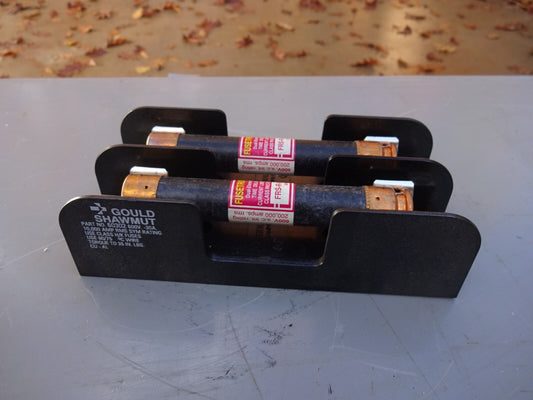 GOULD SHAWMUT 60302 FUSE HOLDER WITH 2 FUSETRON FRS-R-5 / 600V FUSES