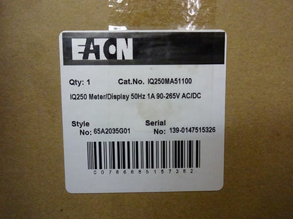 EATON IQ250MA51100 IQ250 METER DISPLAY 65A2035G01 / 1A 90-265V AC/DC 50HZ NEW