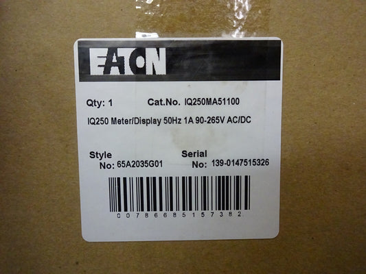 EATON IQ250MA51100 IQ250 METER DISPLAY 65A2035G01 / 1A 90-265V AC/DC 50HZ NEW