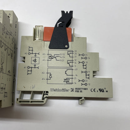 (LOT OF 6) WEIDMULLER 8533771001 PXS 35 DIN RAIL MOUNT RELAY