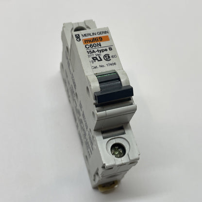 Merlin Gerin Multi9 C60N 15A 17406 Single-Pole Circuit Breaker