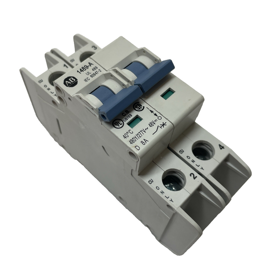 Allen Bradley 1489-A2D080 8 Amp 2-Pole 480Y/277 VAC, 96 VDC Breaker