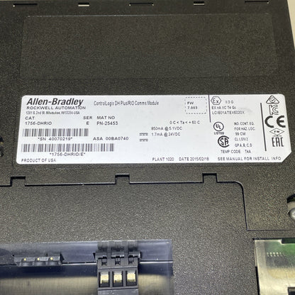 Allen‑Bradley 1756‑DHRIO Ser E Controllogix DH PLUS/RIO Comms Module