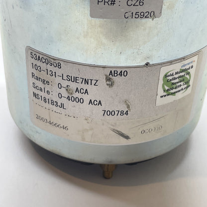 EATON 103-131-LSUE7NTZ / 103131LSUE7NTZ AC Amp Panel Meter AB40 (0-4000AMP)
