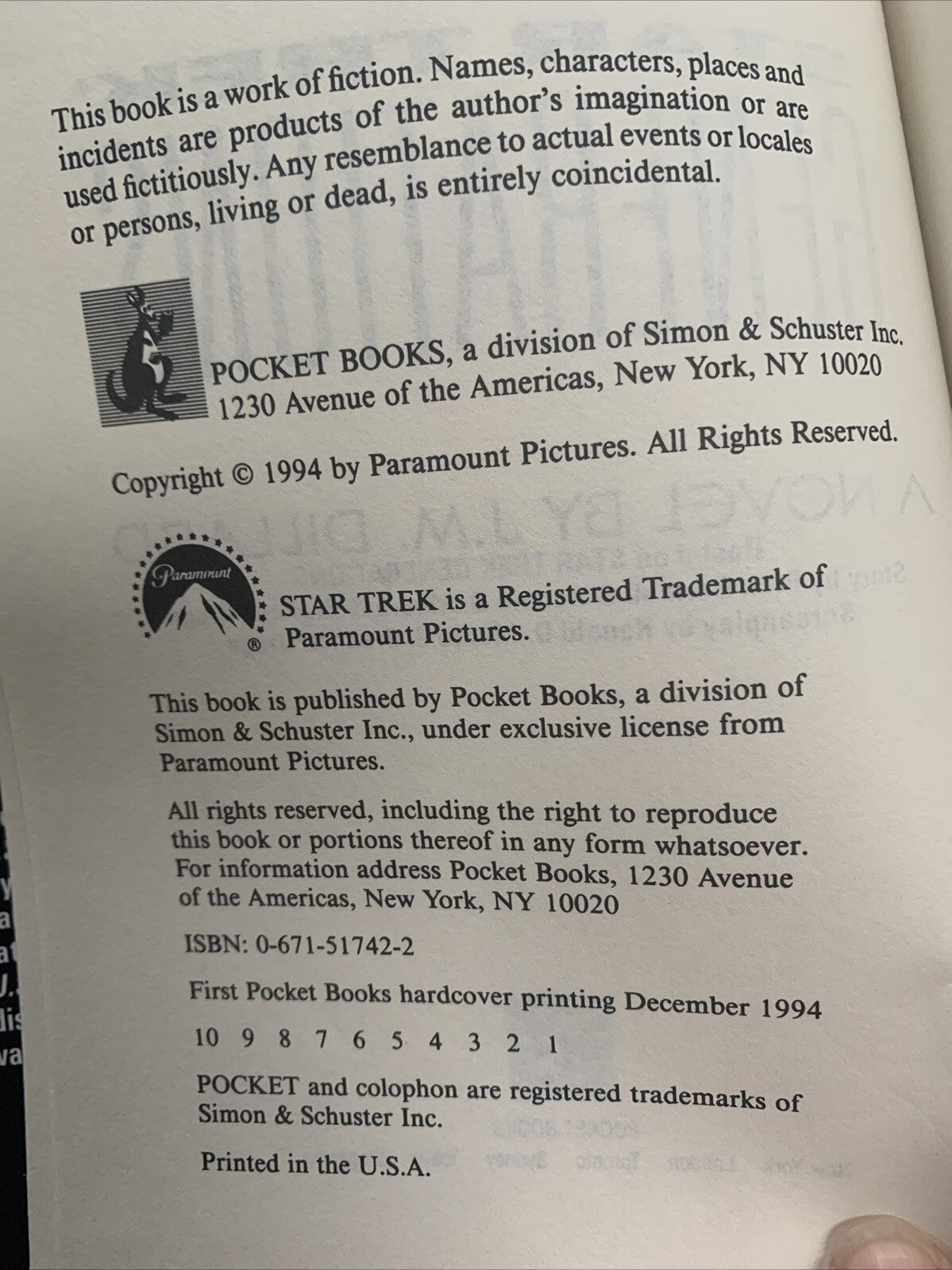 A Lot Of Four Star Trek Books Nice Condition.
