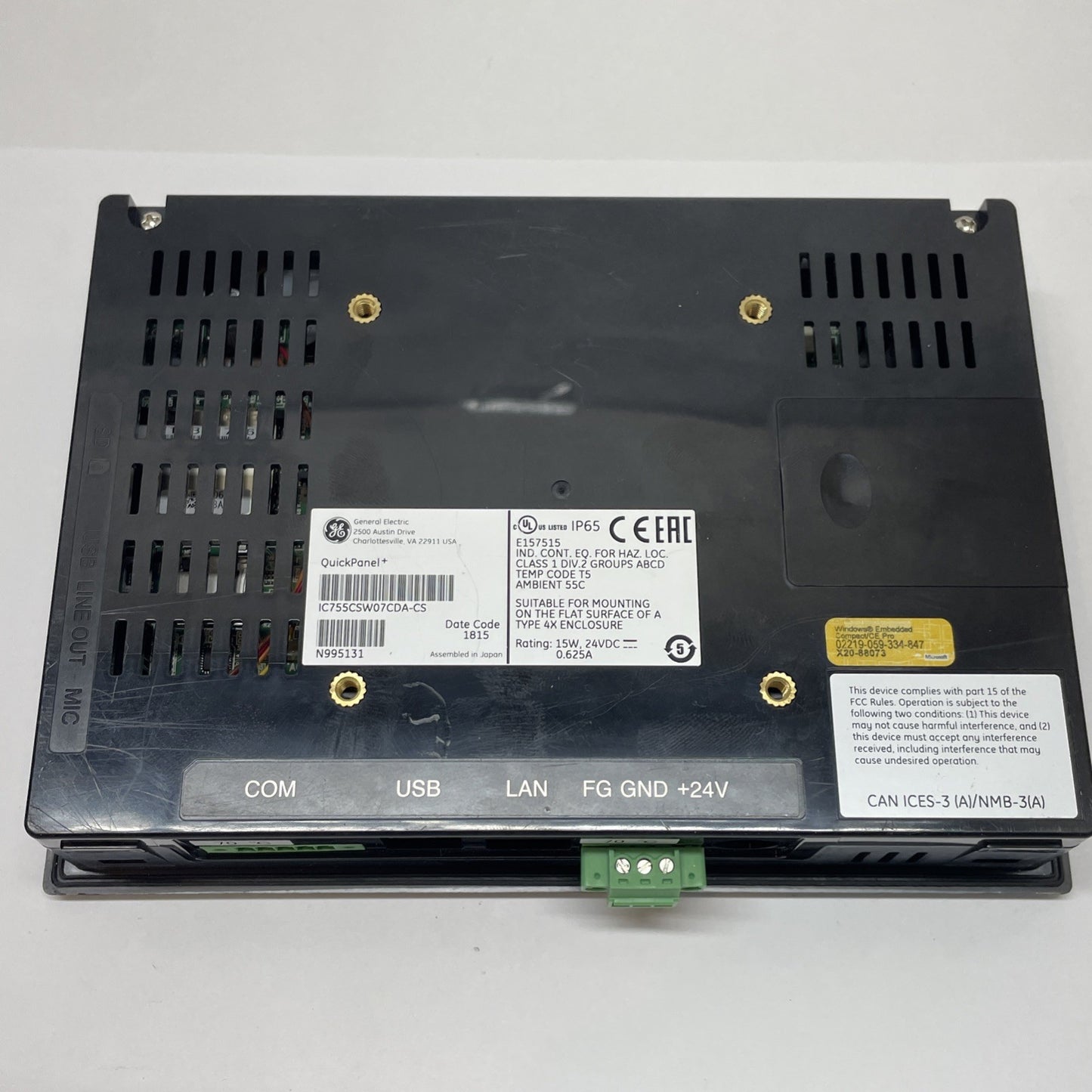 GE Fanuc IC755CSW07CDA-CS QuickPanel Operator Interface 15W 24VDC 0.625A (USA)