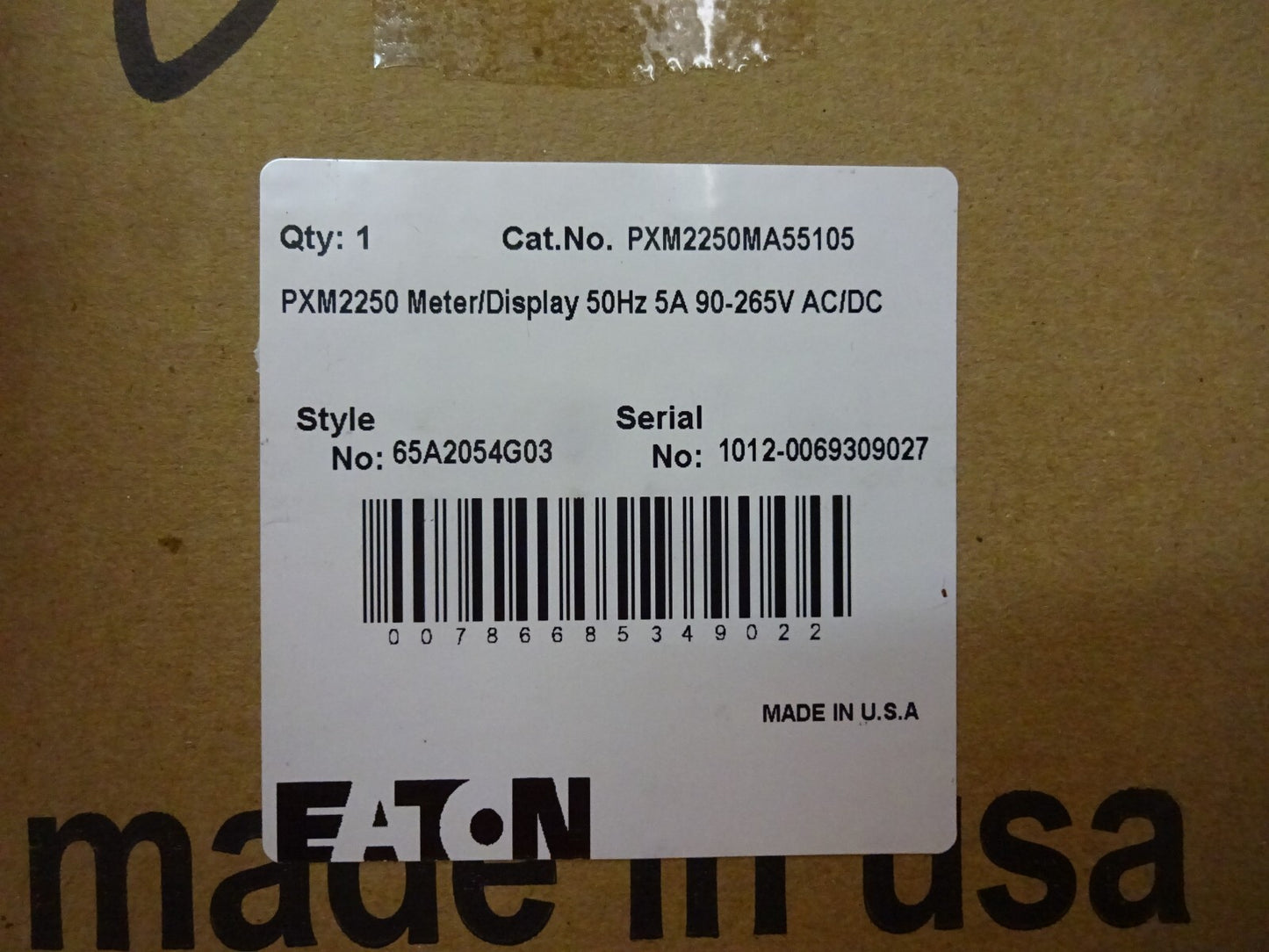 EATON PXM2250MA55105 PXM2250 METER DISPLAY 65A2054G03 / 5A 90-265V ACDC 50HZ NEW