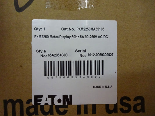 EATON PXM2250MA55105 PXM2250 METER DISPLAY 65A2054G03 / 5A 90-265V ACDC 50HZ NEW