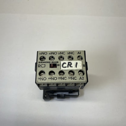 SIEMENS ALLIS RCJ221 CONTROL RELAY 10A 480VAC 120V COIL 60Hz