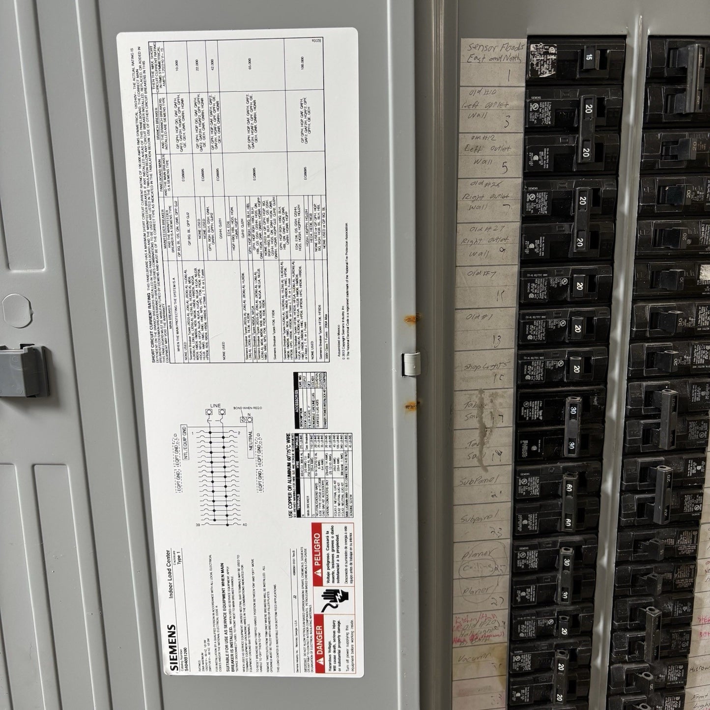 Siemens S4040B1200 ES Series 200A Main Breaker Load Center 120/240V