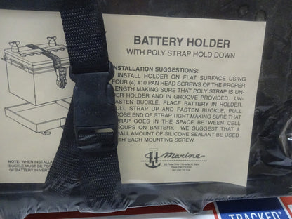T-H MARINE NBH-27P-DP / BATTERY HOLDER TRAY POLY STRAP W/ QUICK RELEASE BUCKLE