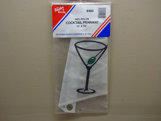 TAYLOR MADE #480 MARTINI COCKTAIL PENNANT 10" X 16" NYLON MARINE BOAT FLAG / NEW