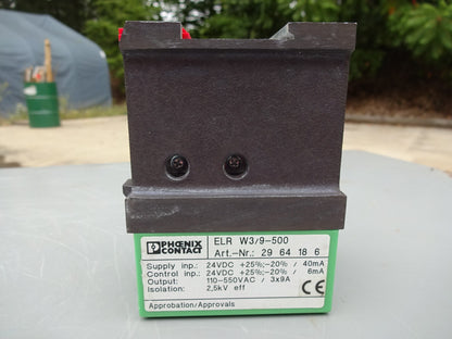 PHOENIX CONTACT / ELR W3/9-500 / RELAY 24VDC 110-550VAC 3X9A