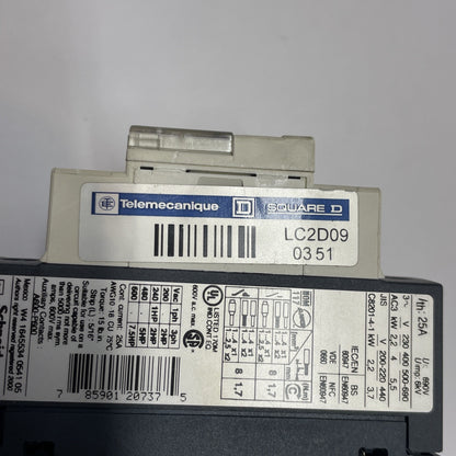 Schneider Electric LC2D09 600V AC 25A Contactor