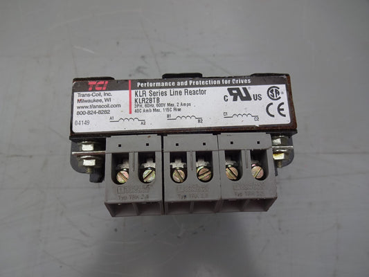 TCI TRANS-COIL KLR2BTB LINE REACTOR KLR SERIES 3PH / 60HZ / 600V / 2A MAX
