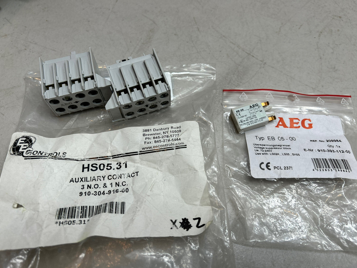 AEG HS 05K.31 CONTACTORS 910-304-916-00 /  EB05 SURGE LIMITER / LOT OF 3