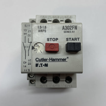 Cutler Hammer A302FN Manual Motor Starter Protector 1.0-1.6A 3-Pole w/ C320MSC3