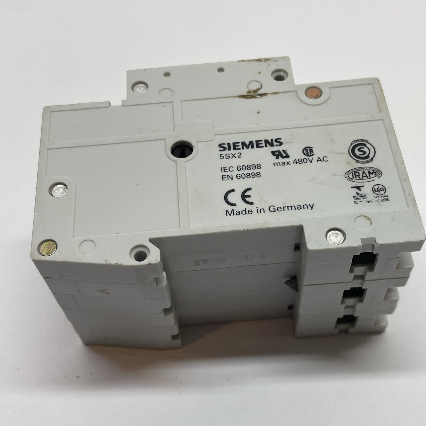 Siemens 5SX23 D4 4A 3-Pole MCB 480V DIN Breaker