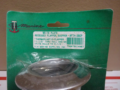 TH MARINE RFTH-2BCP / BRITE PLATE RECESSED FLAPPER SCUPPER THERMOPLASTIC 3-1/2"