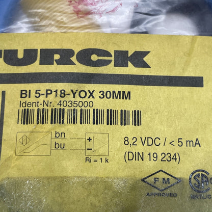 TURCK BI5-P18-YOX 30MM Inductive Proximity Sensor 4035000 NAMUR M18