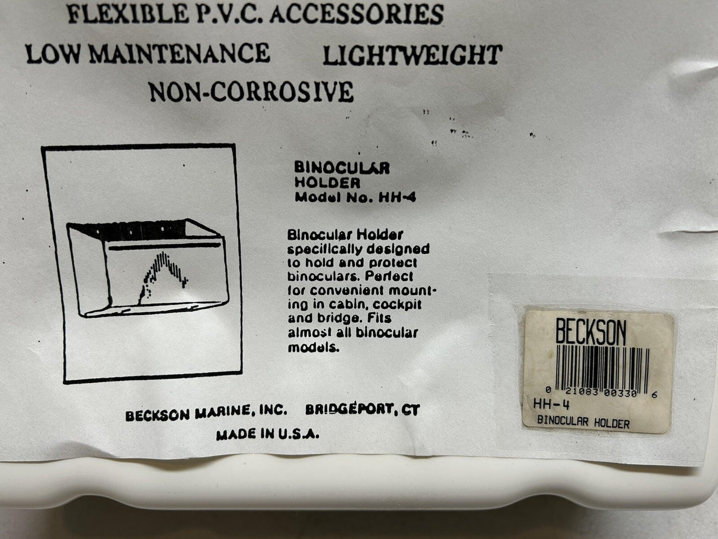 BECKSON HH-4 SOFT-MATE BINOCULARS HOLDER WHITE PVC 9" X 8.25" X 3" / NEW