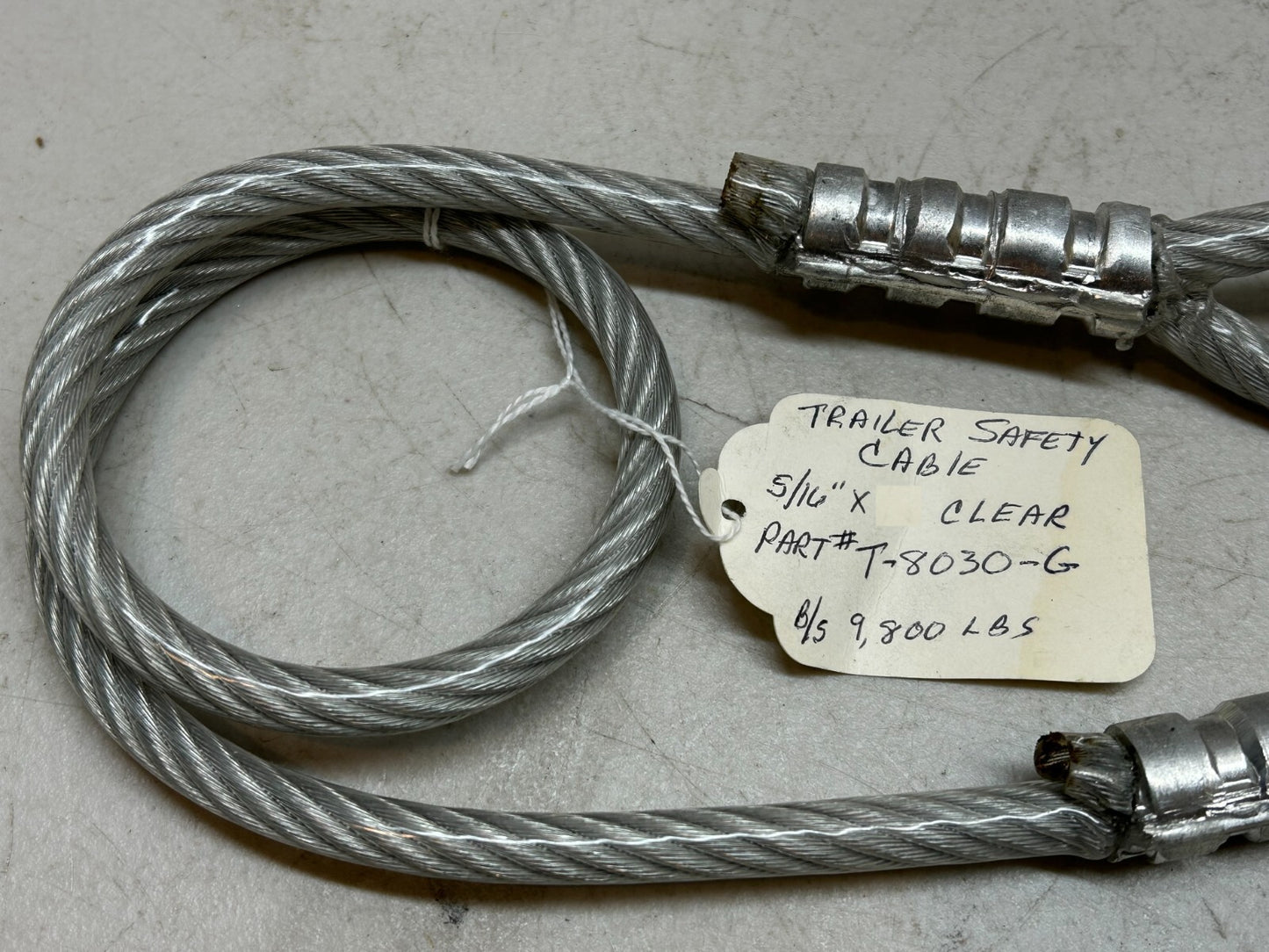 TRAILER SAFETY CABLE WITH WINCH HOOK 9800 LBS 5/16 IN X 34 IN / NEW